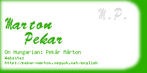 marton pekar business card